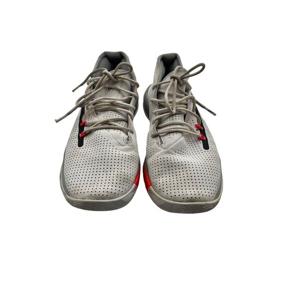 Under Armour Curry Basketball Shoes White Gray Red Signature Size 10.5 Men's - Picture 2 of 11